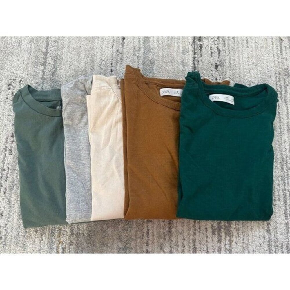 H&M Zara Boys Mix Long Sleeve Shirts Assorted Colors Size  9 Lot of 5